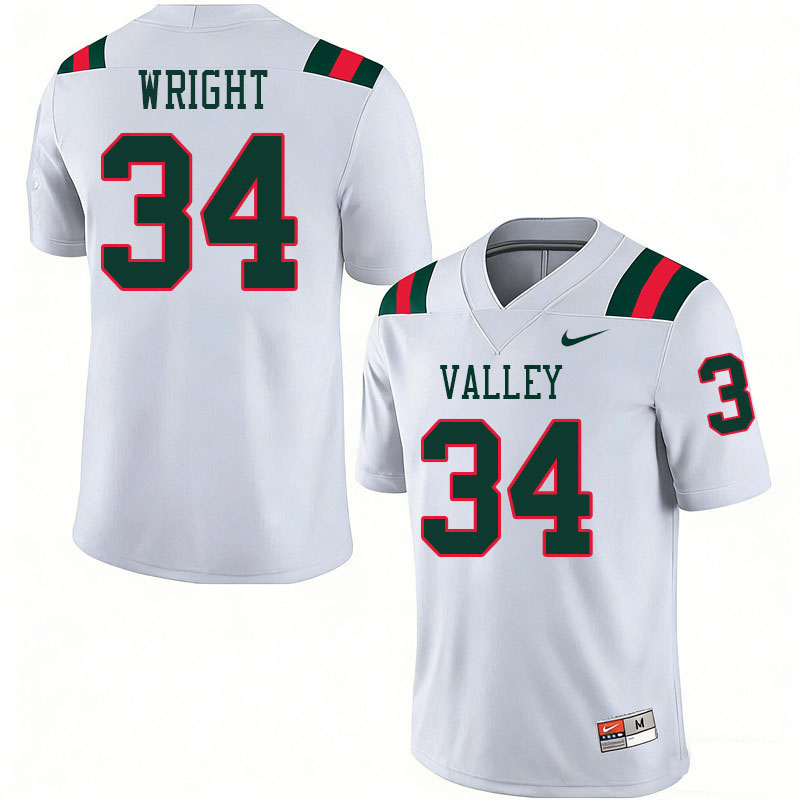 Mississippi Valley State Delta Devils #34 Jalen Wright College Football Jerseys,Uniforms Stitched-Wh